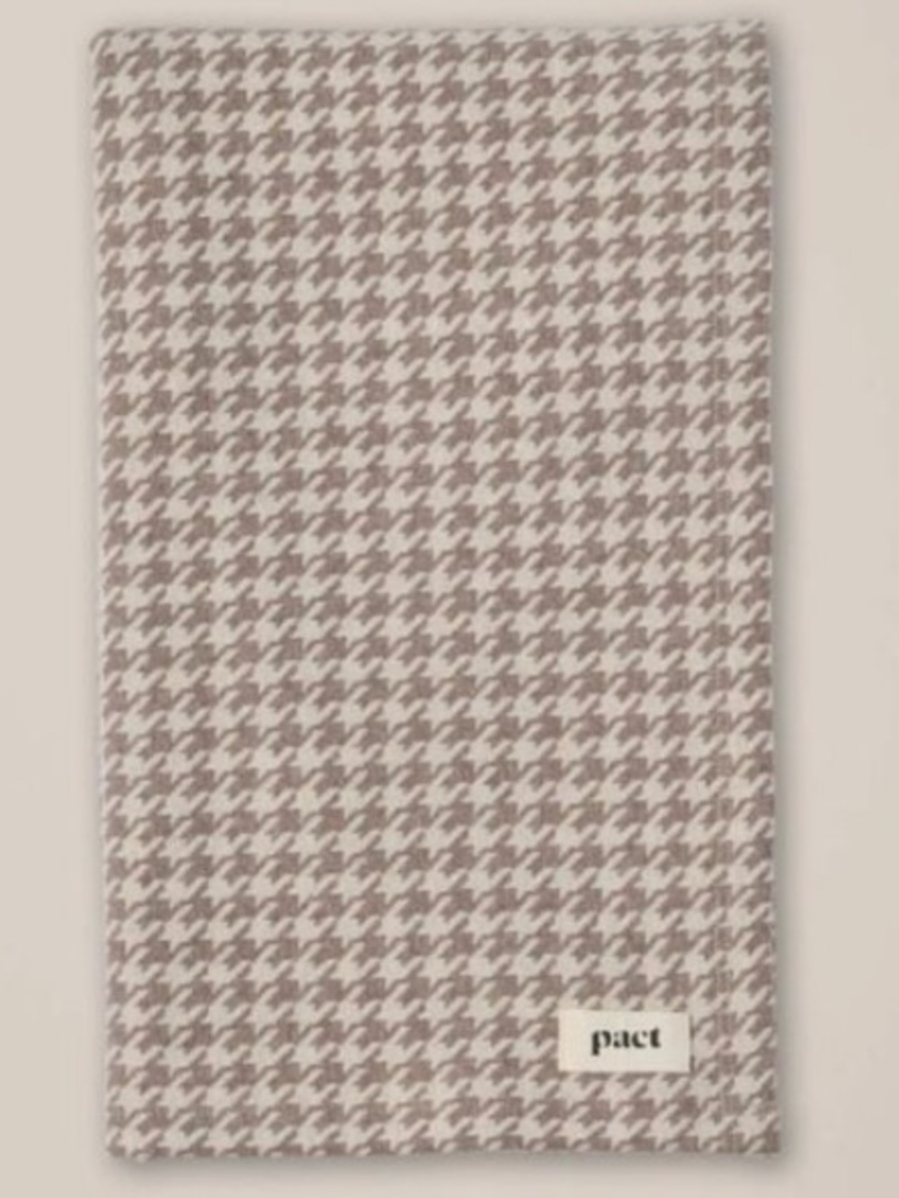 PACT ORGANIC COTTON AIRPLANE TRAVEL WRAP HEATHER GRAY HOUNDSTOOTH - Picture 4 of 4